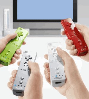Multi-Coloured Wii controllers