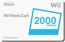 Wii points card